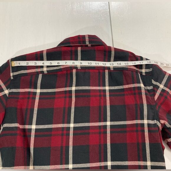 Wrangler Shacket Men’s S Red Black Plaid Sherpa Lined Flannel Jacket - Picture 10 of 12
